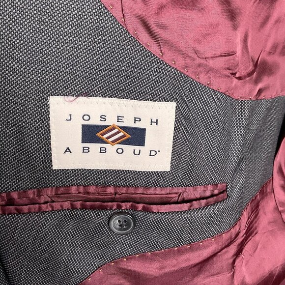 Joseph Abboud Blazer Men 56R‎ Gray Bespoke Birdseye Reda Super 130s Wool Jacket - Picture 7 of 16